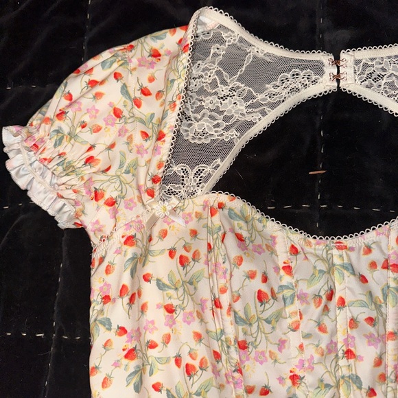 victoria’s secret strawberry corset top. size large - Picture 2 of 5